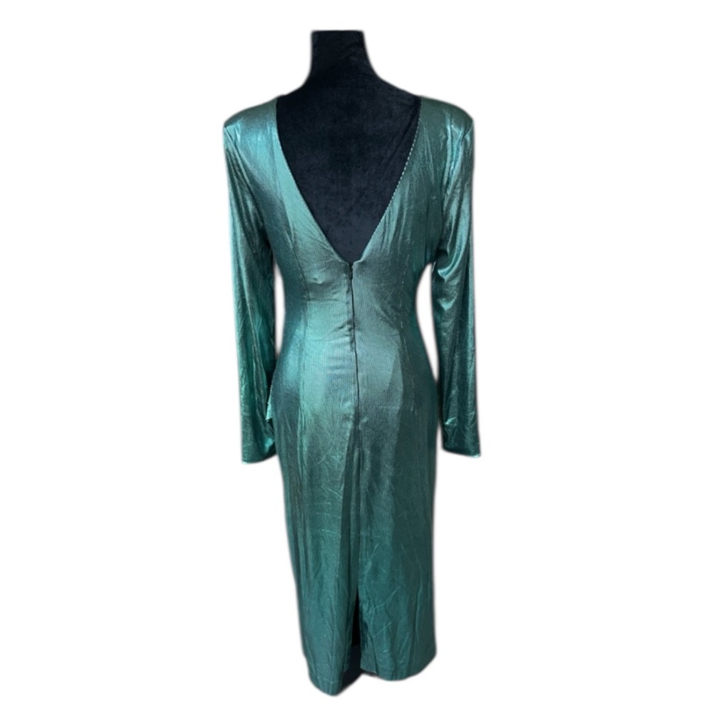 Dress the Population Shiny Metallic Long Sleeve Dress – Size Large - Picture 2 of 16